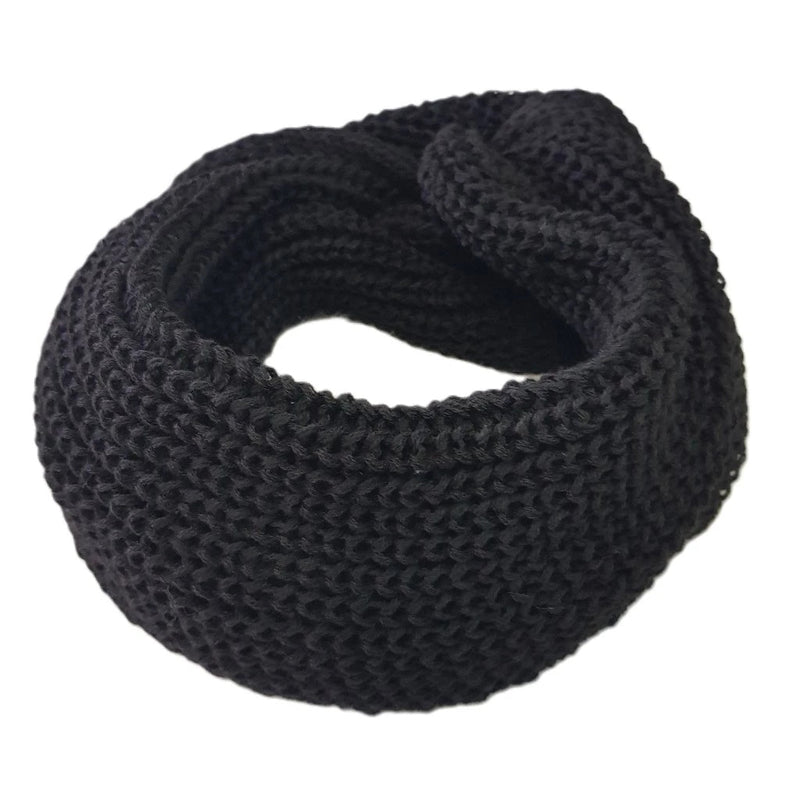 Cachecol Feminino de Tricô em Lã com Duas Voltas