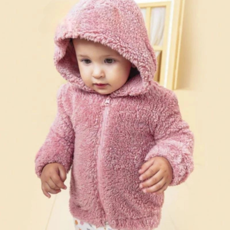 Casaco Infantil Unissex com Capuz e Forro de Pelinho para Inverno