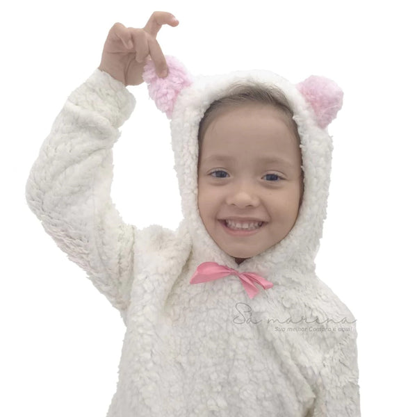 Casaco Infantil de Inverno Peluciado com Design de Carneiro
