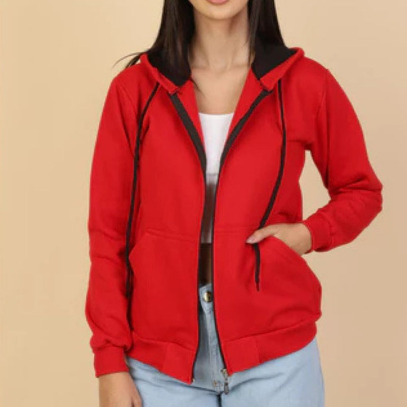 Casaco Moletom Feminino com Capuz e Zíper