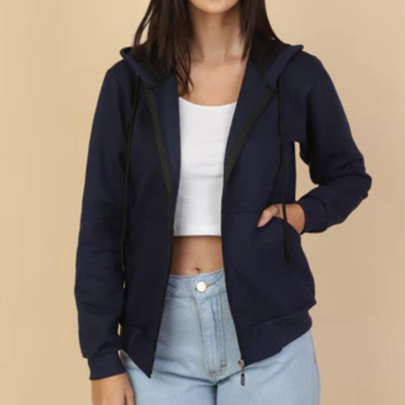 Casaco Moletom Feminino com Capuz e Zíper