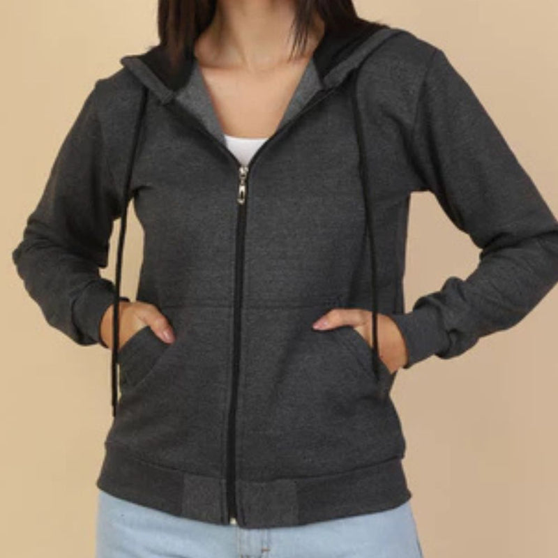 Casaco Moletom Feminino com Capuz e Zíper