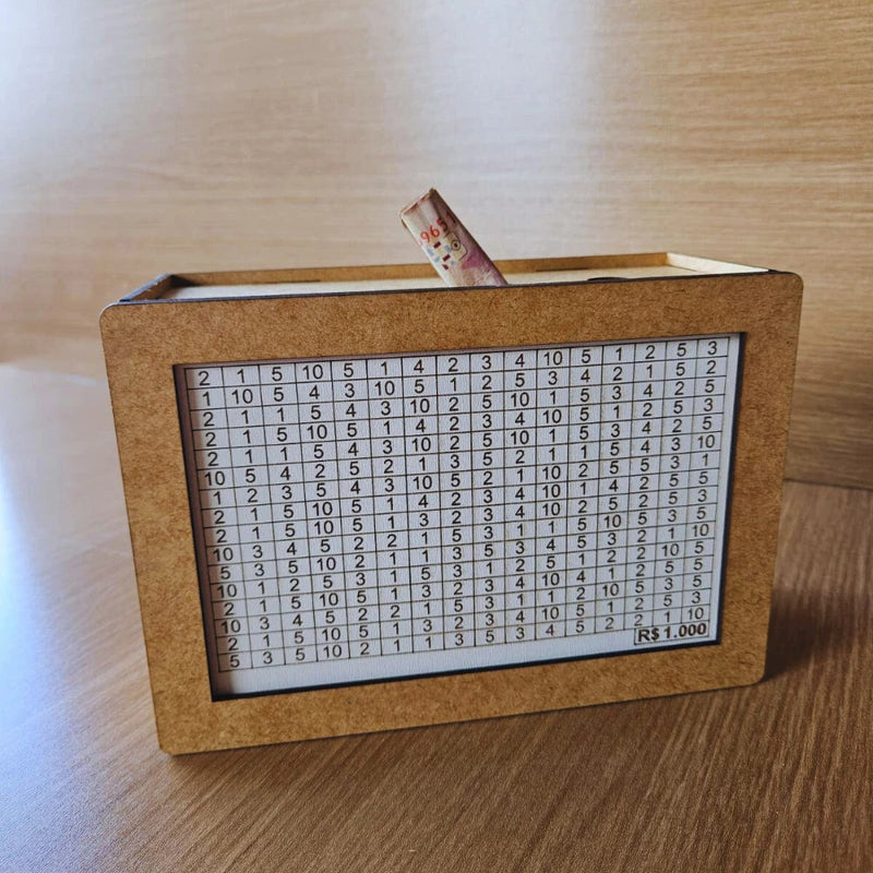 Cofre Caixa Desafio 10mil de Madeira Método Japonês