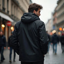 Jaqueta Masculina Corta Vento Forrada com Capuz e Zíper