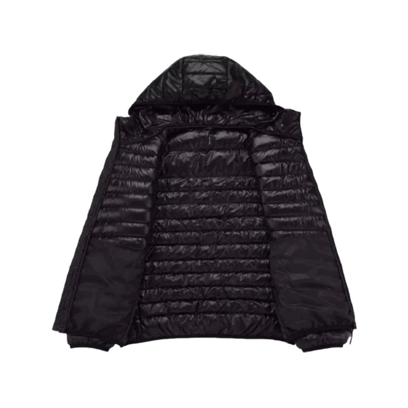 Jaqueta Masculina Puffer Impermeável Capuz Removível