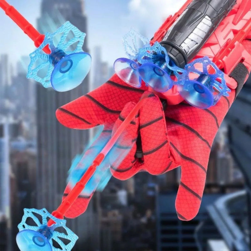 Kit 2 Luvas Homem Aranha Infantil Lançador de Teia Dardo Brinquedo Spider Man Menino e Menina