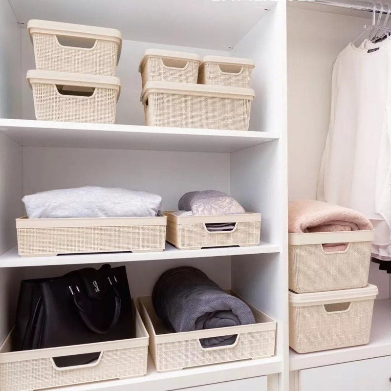 Kit 5 Caixas Organizadoras Multiuso com Tampa