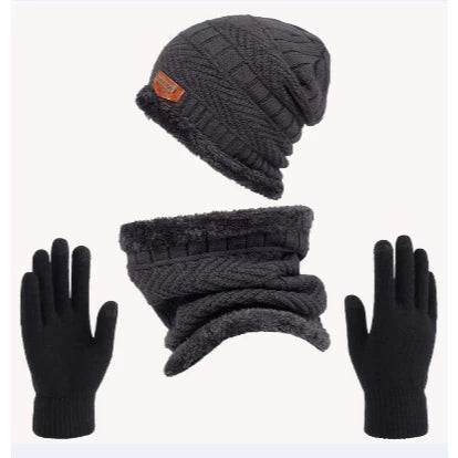Kit Inverno Unissex Touca de Frio com Gola Forrada e Luva