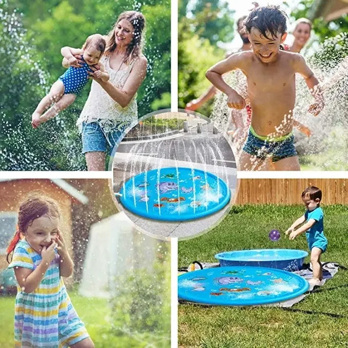 Piscina Inflável Infantil com Jatos de Água – Brinquedo Sprinkler ao Ar Livre 170cm